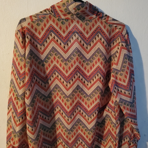 Retro style multi-colored blouse - Picture 2 of 3
